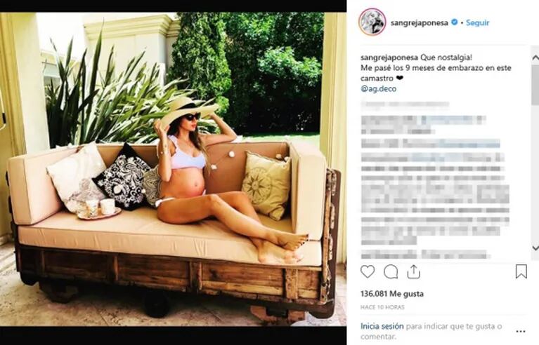 La China Suárez compartió fotos inéditas de su embarazo de Magnolia: "¿Iba a explotar o qué?"