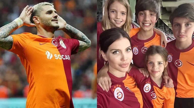 Wanda Nara y sus hijos celebraron la victoria del Galatasaray: Mauro Icardi hizo el gol de la victoria