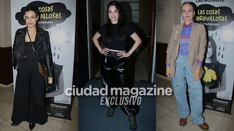 Agustina Cherri y Brenda Gandini en el estreno de la obra de Lali González (Fotos: Movilpress). 