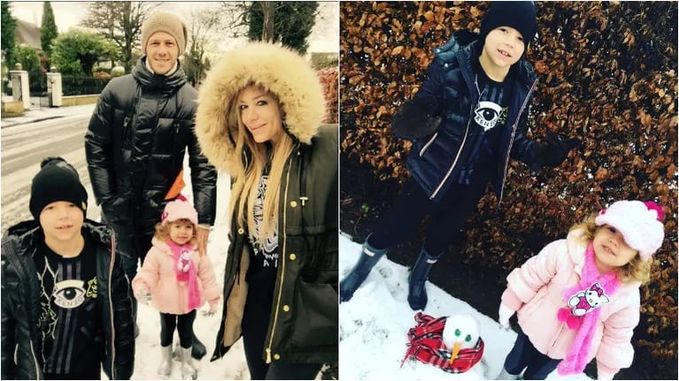 Evangelina Anderson, en familia en el invierno europeo. Foto: Instagram