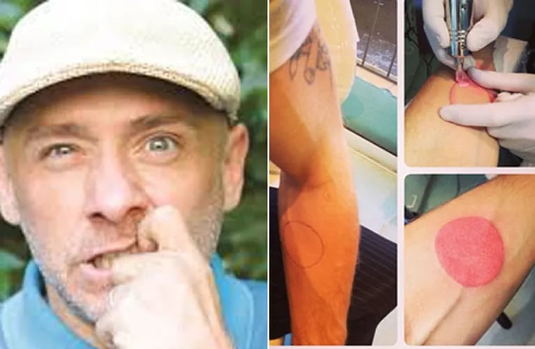 El nuevo tatuaje de Ronnie Arias. (Fotos: Gentileza Mara Folch e Instagram.com/ronaldo1ro)