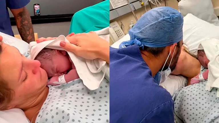 Mica Viciconte compartió un video del nacimiento de Luca Cubero