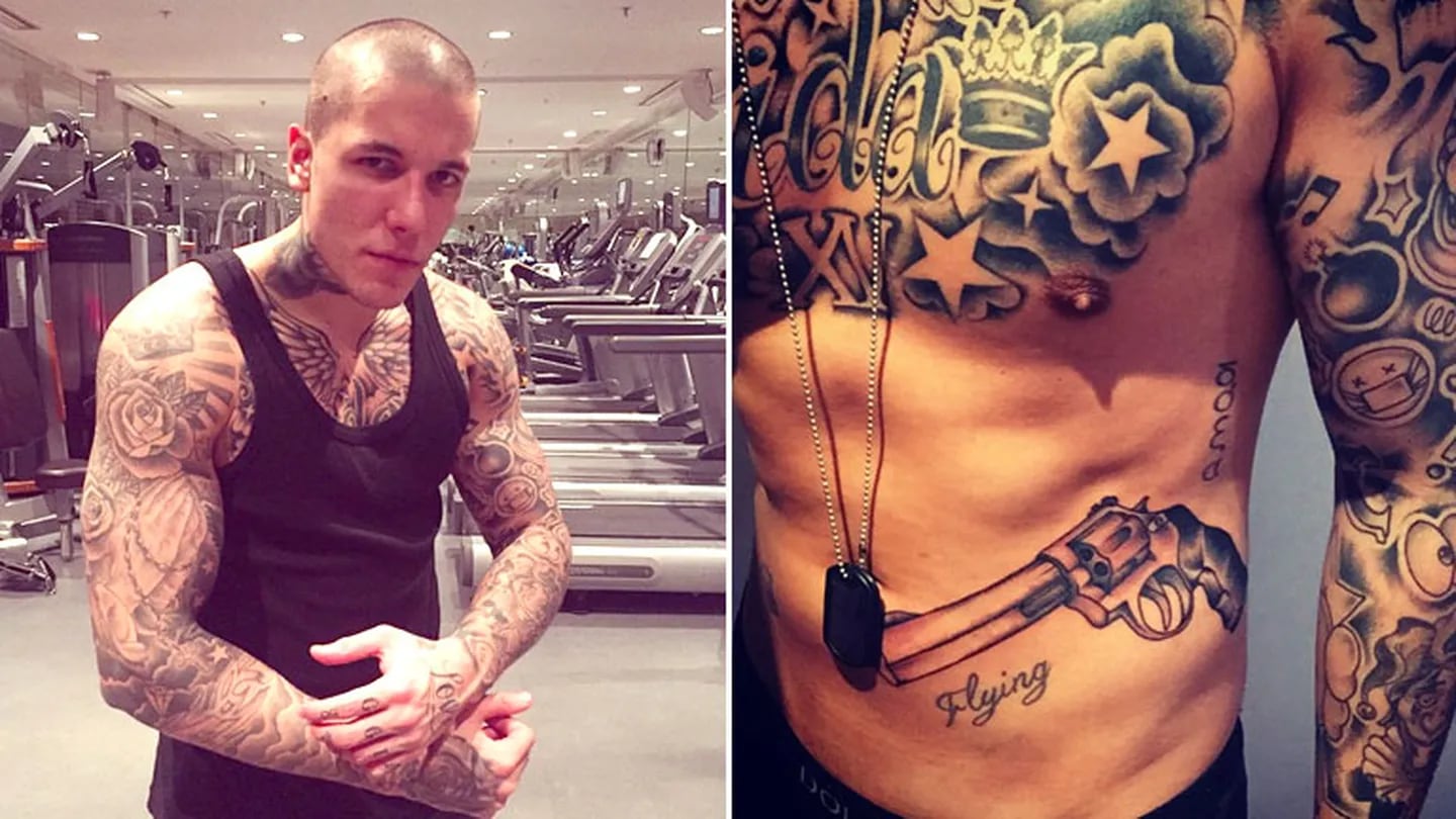 El nuevo y polémico tatuaje de Alexander Caniggia. Foto: Instagram.