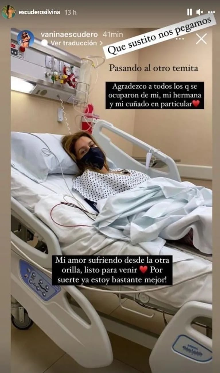 El posteo de Silvina Escudero por la internación de su hermana Vanina: "Qué sustito nos pegamos"