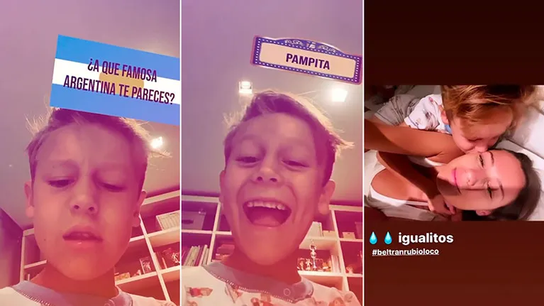 La tierna reacción de Beltrán al salirle el parecido de Pampita en el juego furor de Instagram