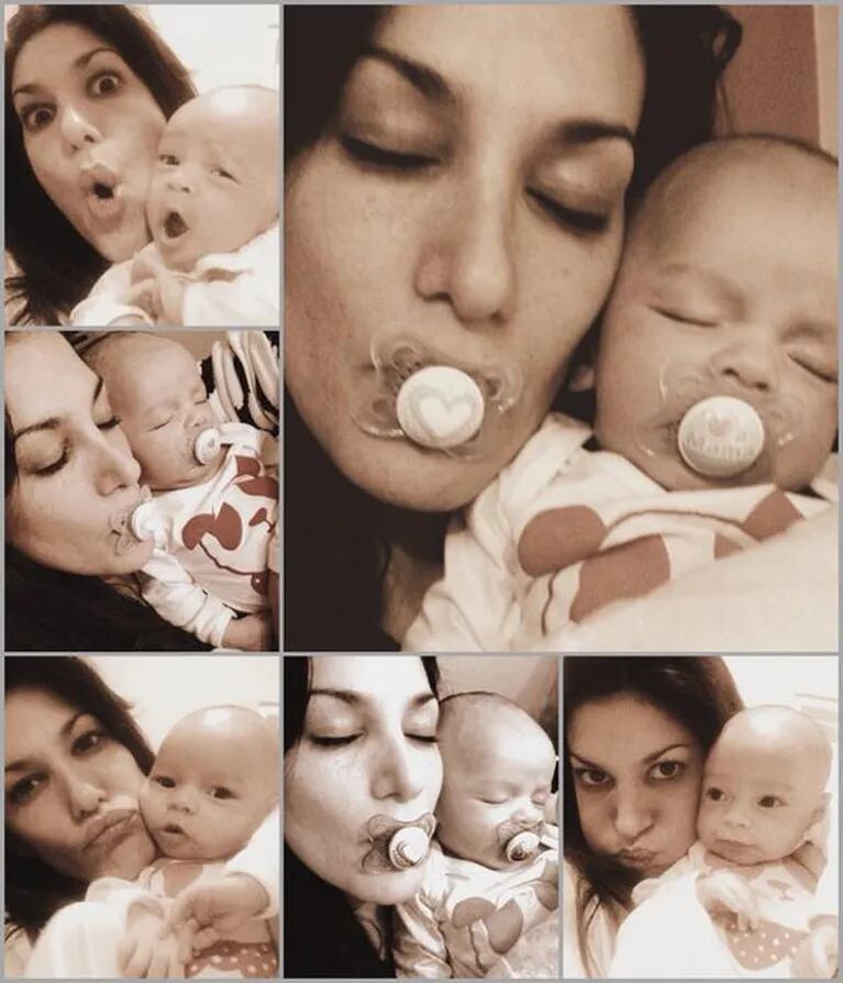 Silvina Escudero y una foto súper dulce con su sobrino (Fotos: Web y Twitter). 