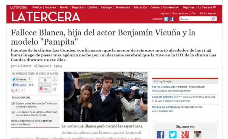 Diario La Tercera. (Foto: captura web)