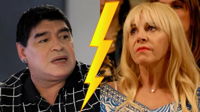 Diego Maradona y Claudia Villafañe en su peor momento (Fotos: Web). 