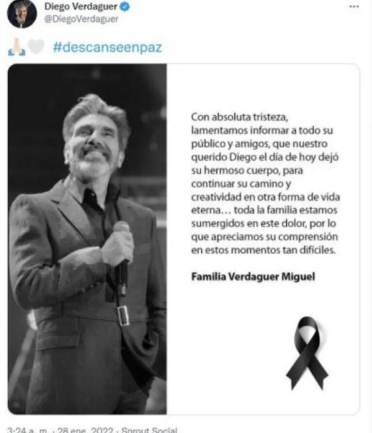 Murió el cantante Diego Verdaguer a sus 70 años: estaba internado por covid
