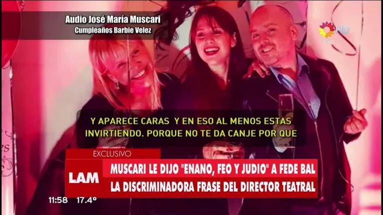 Las desafortunadísimas declaraciones de José María Muscari contra Federico Bal