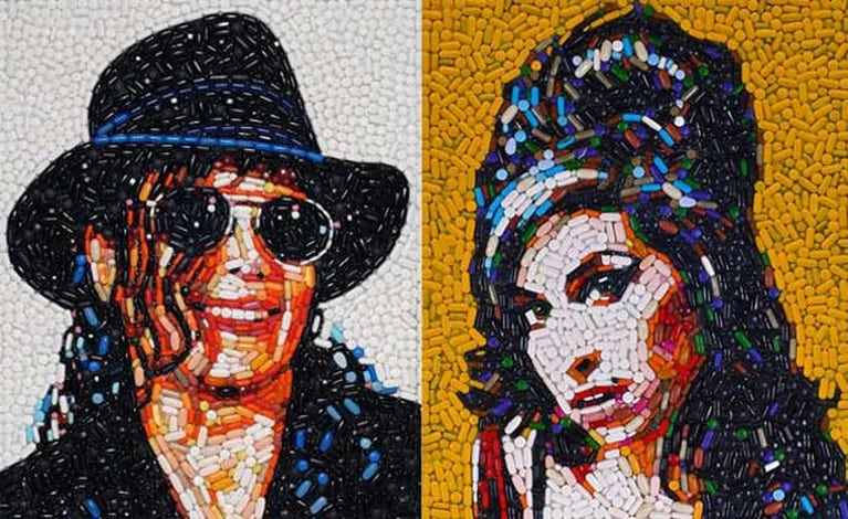 Los retratos a Michael Jackson y Amy Winehouse, de Jason Mecier. 