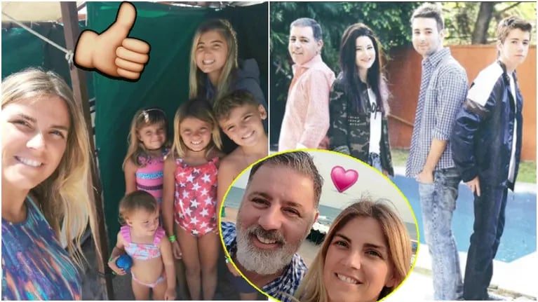 Fabián Doman y su pareja lograron ensamblar la familia y que sus hijos se lleven bien (Fotos: Instagram y revista Caras)