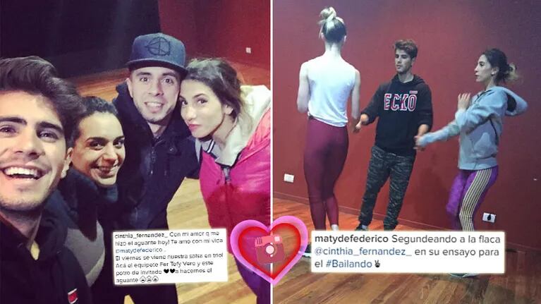 Cinthia Fernández y una romántica sorpresa en el ensayo para Bailando 2016. (Foto: Instagram)