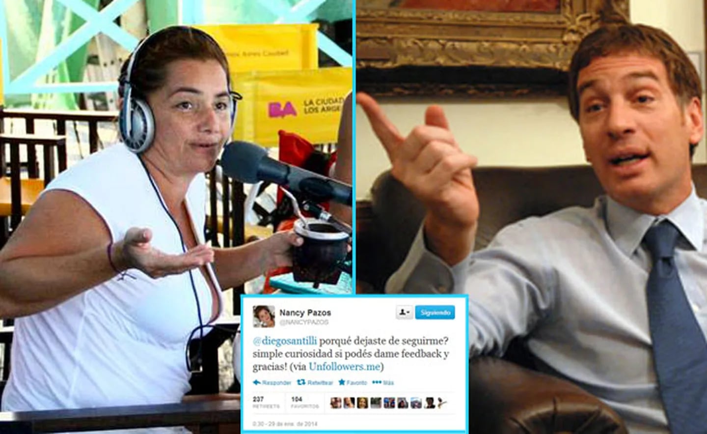 Nancy Pazos y un involuntario blooper tuitero… ¡con Diego Santilli! (Fotos: Web)