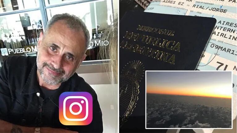 Jorge Rial voló rumbo a Estados Unidos. Foto: Instagram.