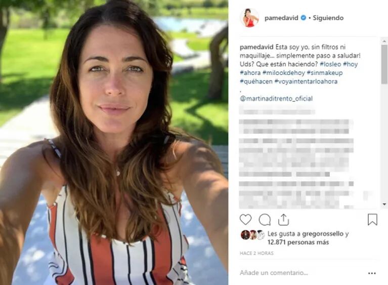 Pamela David, una diosa al natural en sus vacaciones en Uruguay: "Esta soy yo, sin filtros ni maquillaje"