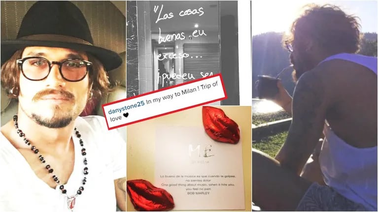El misterioso mensaje romántico de Daniel Osvaldo en un avión (Fotos: Instagram)