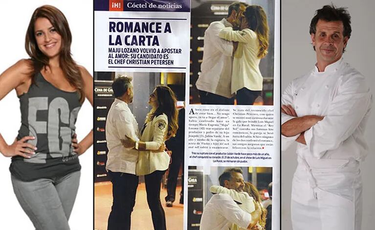  Maju Lozano, a los besos con el chef Christian Petersen. (Foto: revista ¡Hola! Argentina)