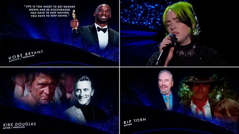 Conmovedor In Memoriam de los Premios Oscar 2020: el recuerdo a Kobe Bryant, Kirk Douglas y muchas estrellas