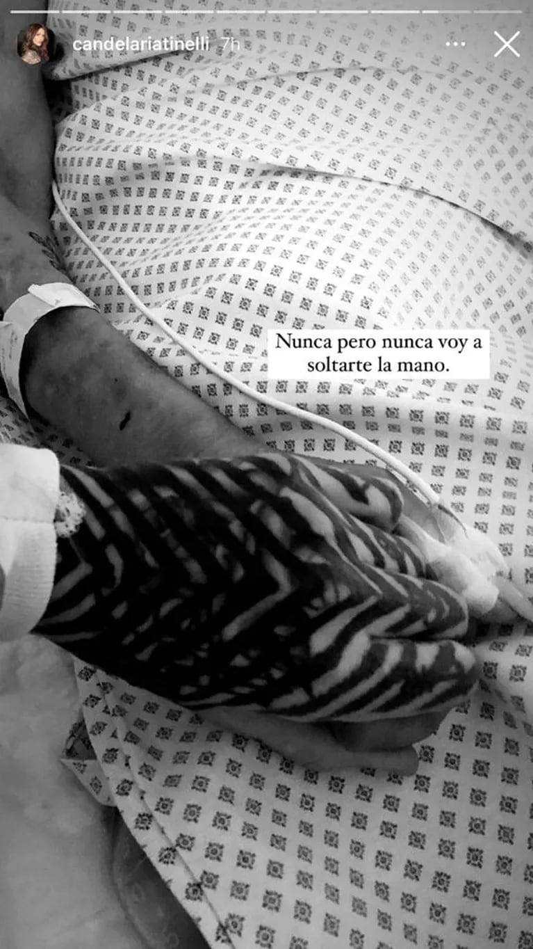 Cande Tinelli compartió una conmovedora foto junto a Soledad Aquino desde la clínica: "Nunca voy a soltarte la mano"