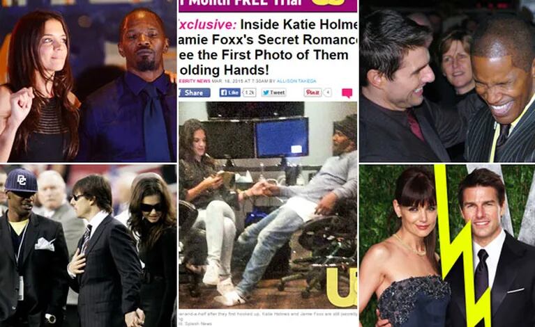 La ex y el amigo de Tom Cruise: Katie Holmes y Jamie Fox, muy mimosos (Fotos: Web). 