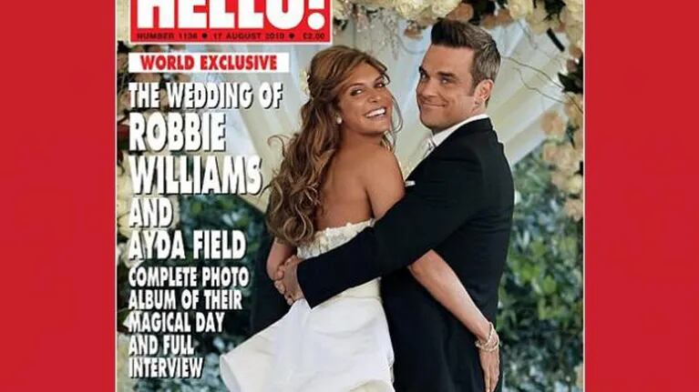 Te mostramos la foto del casamiento de Robbie Williams