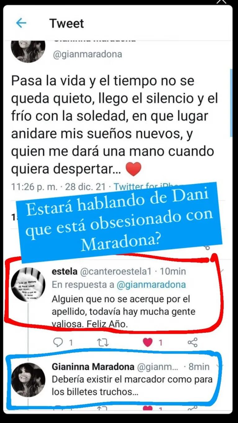 Gianinna Maradona, picante sobre quienes se acercan a ella por su apellido: "¿Habla de Daniel Osvaldo?"