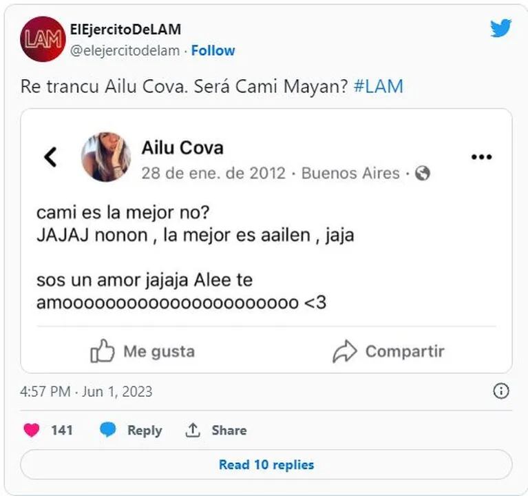 Filtran viejos mensajes que Ailén Cova le mandaba a Alexis Mac Allister cuando estaba de novio con Camila Mayan