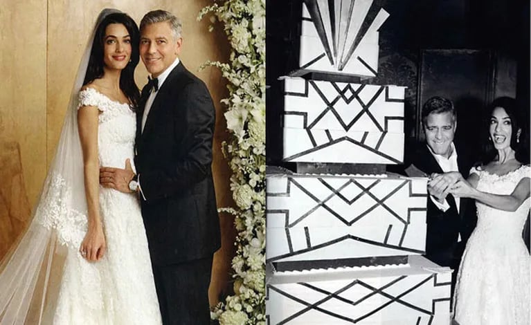 La súper torta de bodas de George Clooney y Amal Alamuddin (Fotos: ¡Hola! Argentina). 
