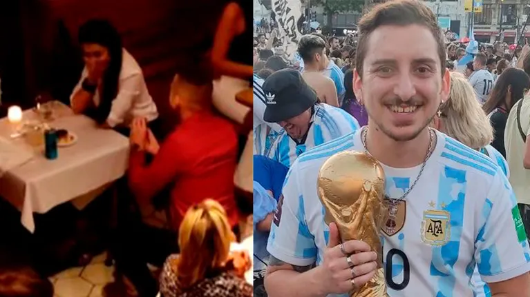 Prometió que si Argentina ganaba el Mundial le pedía casamiento a su novia y cumplió: el video se volvió viral