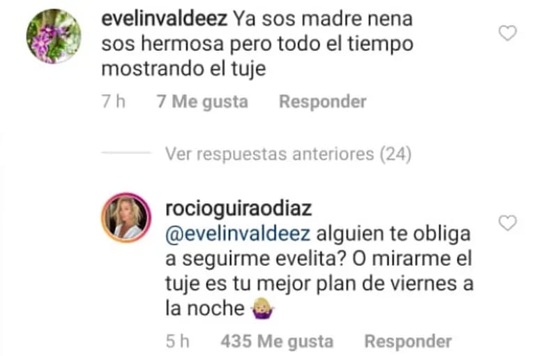 La furia de Rocío Guirao Díaz con una seguidora que la criticó por 
